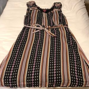 Sheer dress with black lining